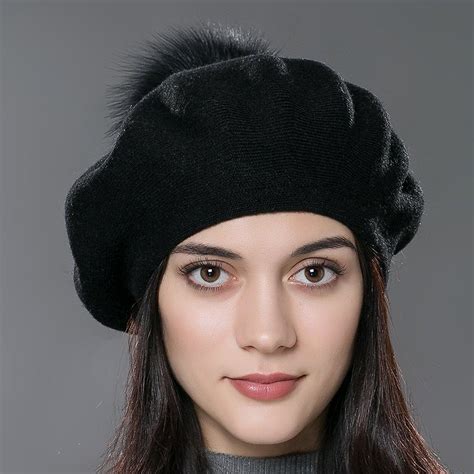 womens black beret hats|womans bareh hat.